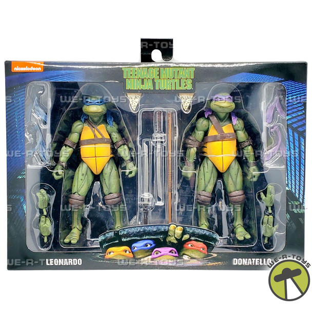 TMNT 2 Pack Leonardo & Donatello Collectible Action Figure Set NECA 54125