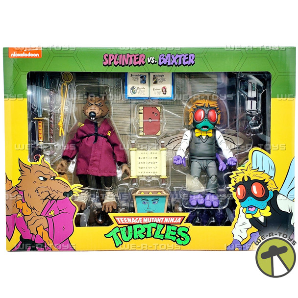 Teenage Mutant Ninja Turtle Splinter and Baxter Action Figures NECA 54158