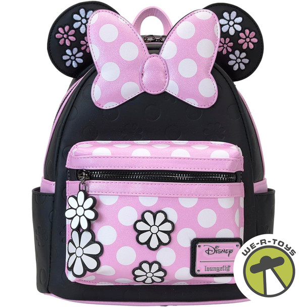 Disney Minnie Mouse Floral Rock the Dots Mini Backpack Loungefly