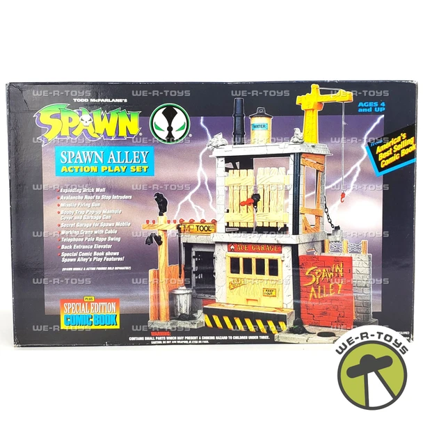 Spawn Alley Action Play Set with Special Edition Comic Book 1994 Todd Toys 10300