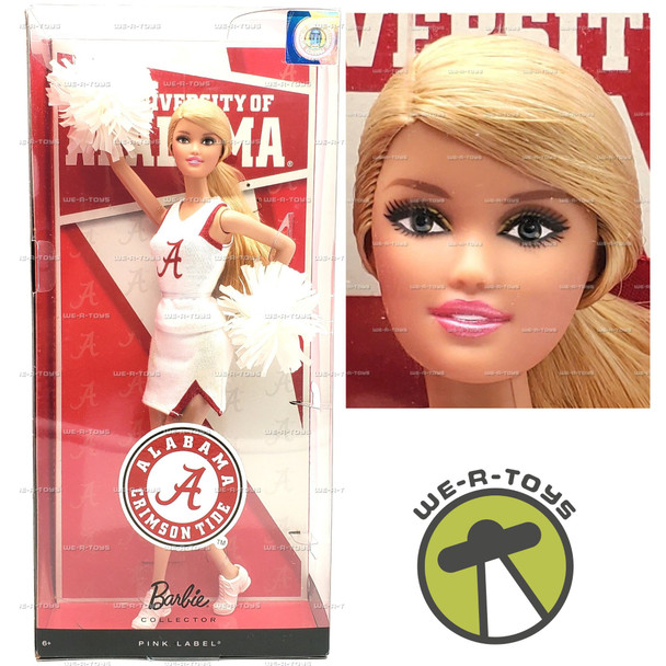 Barbie University of Alabama Cheerleader Doll Pink Label 2011 Mattel #W3521