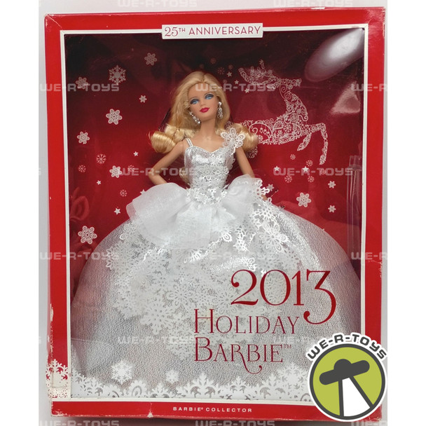 2013 Holiday 25th Anniversary Barbie Collector Doll Blonde 2012 Mattel #X8271