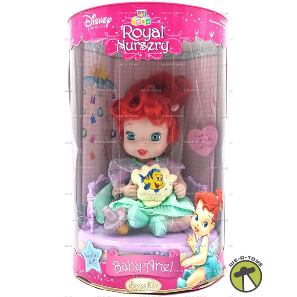 Disney Princess Royal Nursery Baby Ariel Porcelain Doll 2006 Brass Key #2761