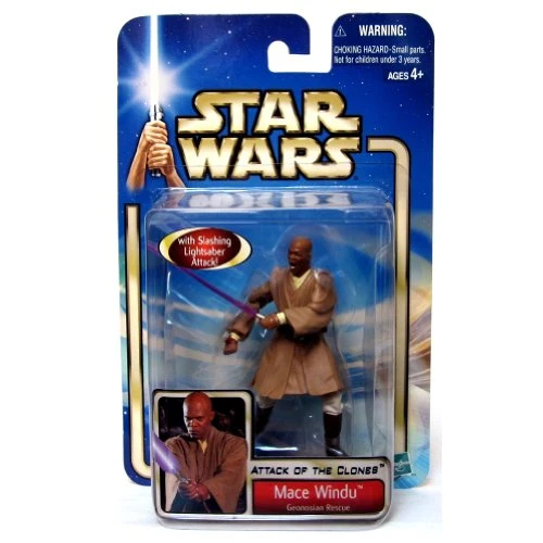 Star Wars Attack of the Clones Mace Windu Geonosian Rescue 3.75" Action Figure