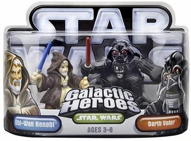 Star Wars Galactic Heroes Obi-Wan Kenobi & Darth Vader Mini Action Figures