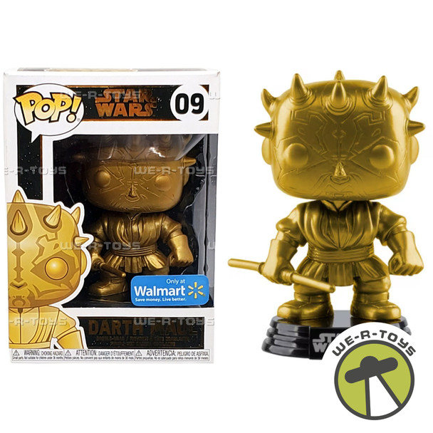 Funko Pop Star Wars 09 Darth Maul Bobble-head Gold Metallic Walmart Exclusive