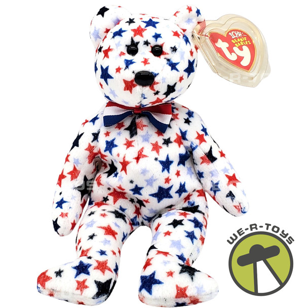 Ty Beanie Babies Red, White, and Blue Plush Bear 2002