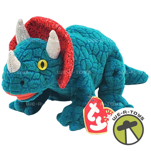 Ty Beanie Babies Hornsly the Triceratops Dinosaur Plush 2000