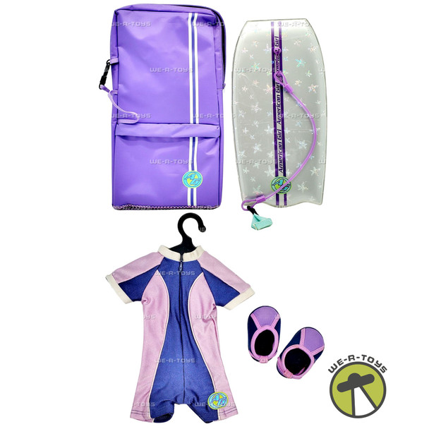 American Girl Kailey Wetsuit Water Socks and Boogie Board Lot of 4 From 2003