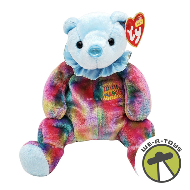 Ty Beanie Babies March the Birthday Bear Plush 2002