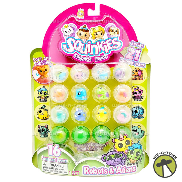 Squinkies Bubble Packs Series 21 Robots and Aliens Figure Set Blip Toys 37268