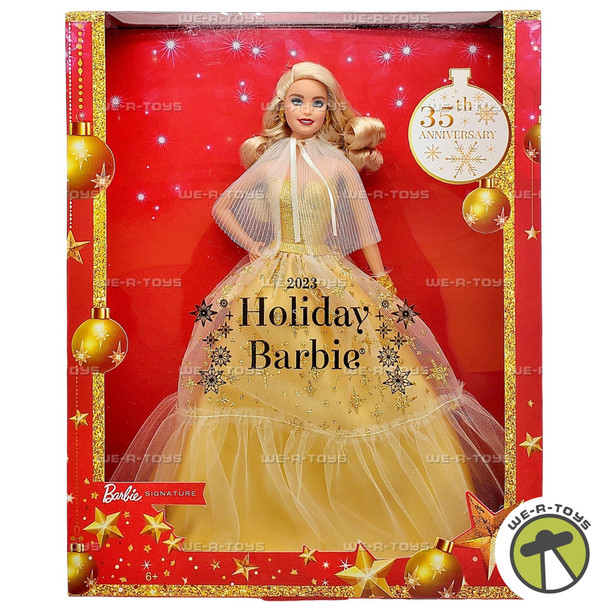 2023 Holiday Barbie Doll Blonde Hair 35th Anniversary Mattel HJX04