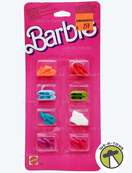 Barbie Fashion Accessories Doll Shoes 8 Pair Gift Pack Vintage 1988 Mattel #1939