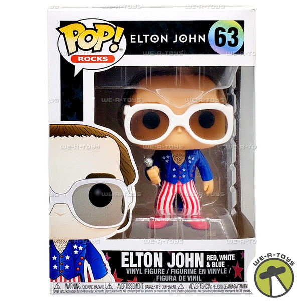 Funko POP Rocks Elton John Red White Blue 63 Vinyl Figure