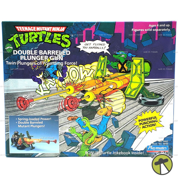 TMNT Double Barreled Plunger Gun Twin Pounding Force Figure 1989 Playmates #5662