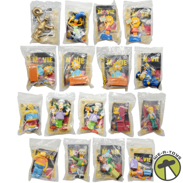 The Simpsons Movie Lot of 17 Burger King Toys Homer, Marge, Krusty, and More NEW