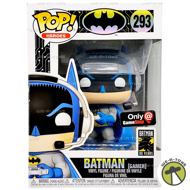 Funko POP Heroes DC Gamer Batman 293 GameStop Exclusive Vinyl Figure 2019