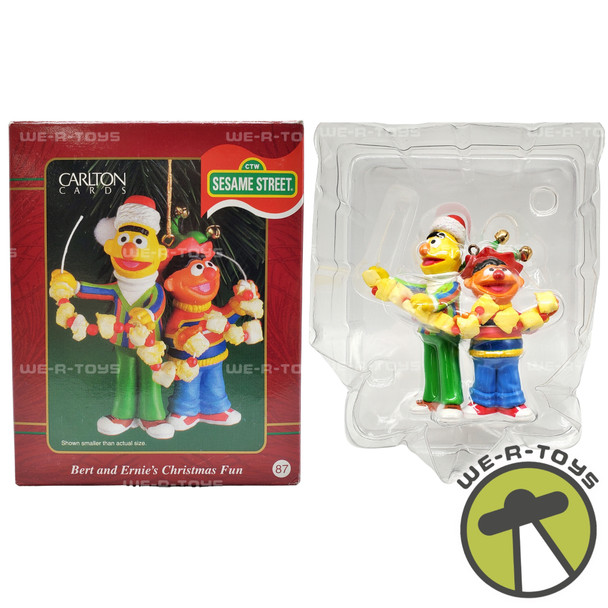 Sesame Street Bert and Ernie's Christmas Fun Ornament 2000 Carlton Cards NEW