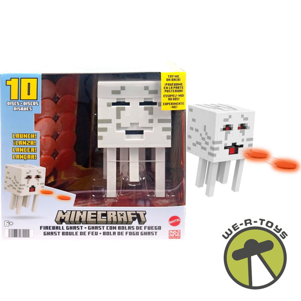 Minecraft Fireball Ghast Figure with 10 Shooting Discs Game Collectible Mattel