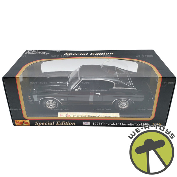 Maisto 1971 Chevrolet Chevelle SS454 Black Die Cast Vehicle 1:18 Scale NEW