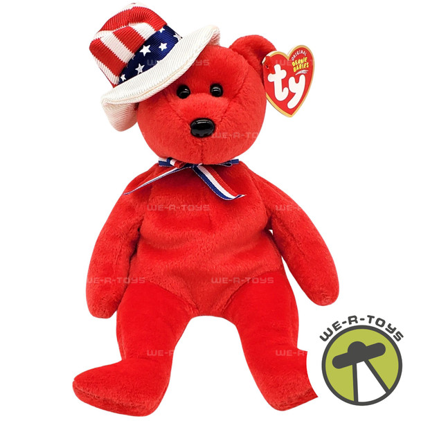 Ty Beanie Babies Sam the Bear Red Patriotic Plush 2003