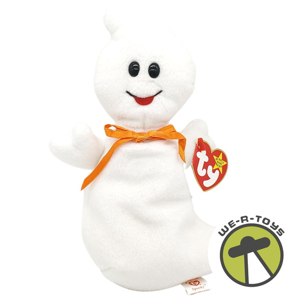Ty Beanie Babies Spooky the Ghost Halloween Plush 1995 - We-R-Toys