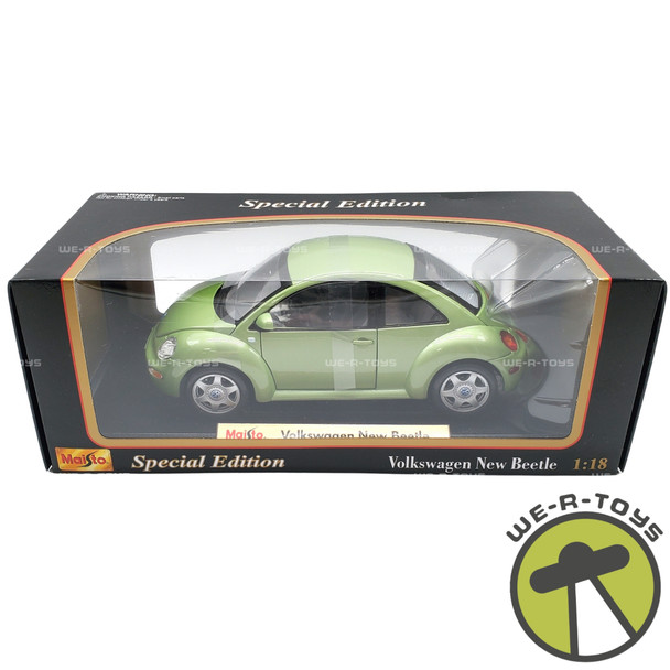Maisto Volkswagen New Beetle Green Die Cast Vehicle 1:18 Scale NEW