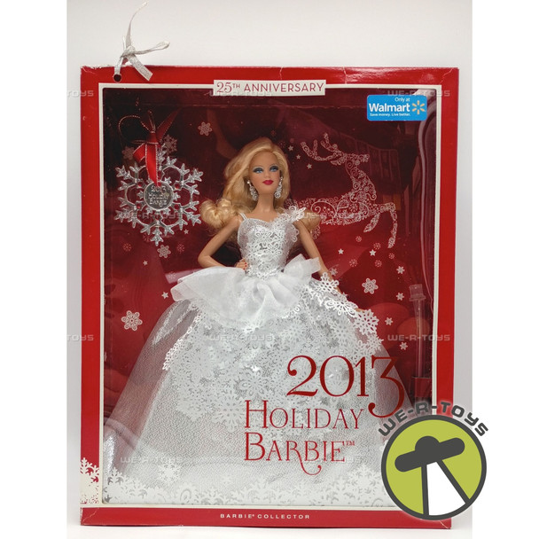 2013 Holiday Barbie Doll 25th Anniversary Blonde & Ornament 2012 Mattel X9195