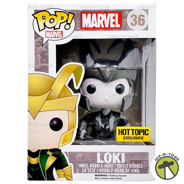 Funko POP Marvel Black and White Loki with Helmet 36 Vinyl Figure