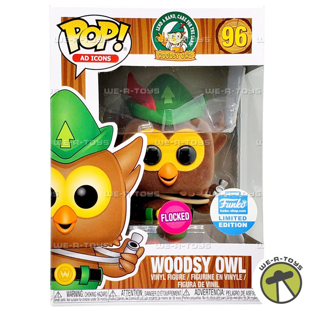 Funko Pop Ad Icons 96 Woodsy Owl Flocked Limited Edition Vinyl Figure