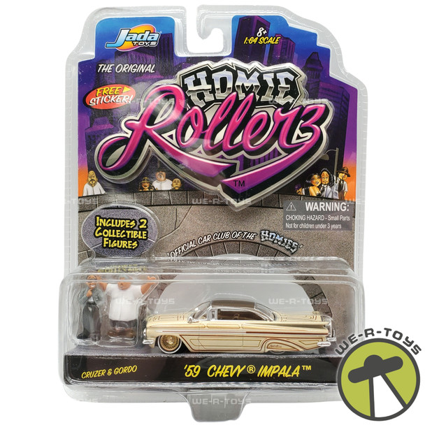 Homie Rollerz '59 Chevy Impala with Cruzer & Gordo Figures Jada Toys 2004 NEW