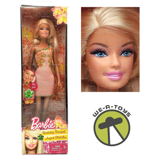 Barbie Birthday Bouquet August Gladiolus Doll 2012 Mattel #BBV73