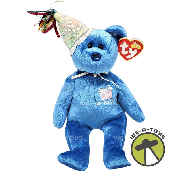 Ty Beanie Babies September the Birthday Bear with Hat Plush 2002