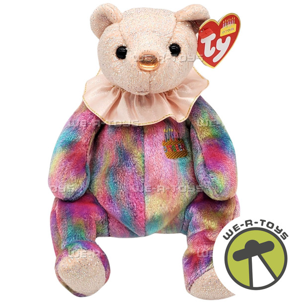 Ty Beanie Babies October the Birthday Bear Birthstone Opal Plush 2001