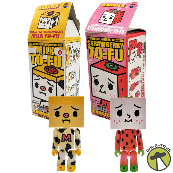 Medicom Kubrick Lot of 2 DevilRobots Milk & Strawberry To-Fu Figures USED