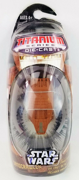 Star Wars Titanium Series Die Cast Sandcrawler & Stand 2006 Hasbro No. 34599 NEW