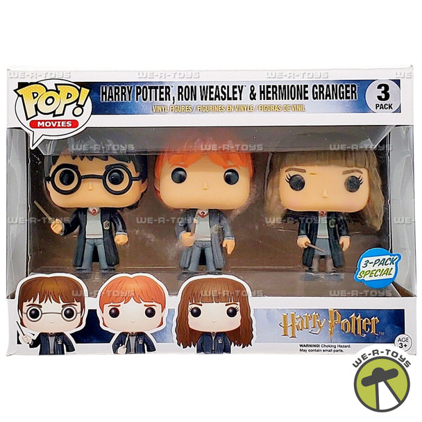 Funko POP Movies Harry Potter Ron Weasley and Hermione Granger 3 Pack Figure Set