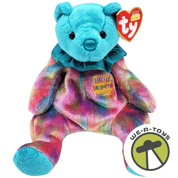 Ty Beanie Babies December the Birthday Bear Birthstone Turquoise Plush 2001