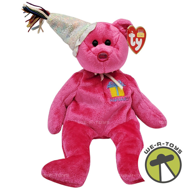 Ty Beanie Babies January the Birthday Bear with Hat Plush 2002