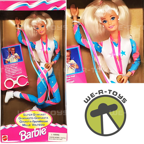 Super Gymnast Barbie Doll with Tumbling Ring 1995 Mattel 15821