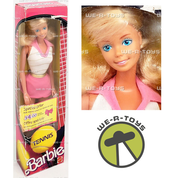 Barbie Tennis Doll with Accessories Multilingual Box 1986 Mattel #1760