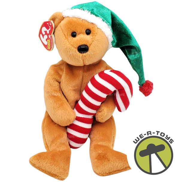 Ty Beanie Babies Tasty the Bear with Candy Cane Christmas Plush 2005
