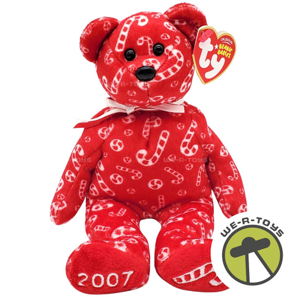 Ty Beanie Babies Candy Canes the Bear Red Hallmark Exclusive Christmas Plush