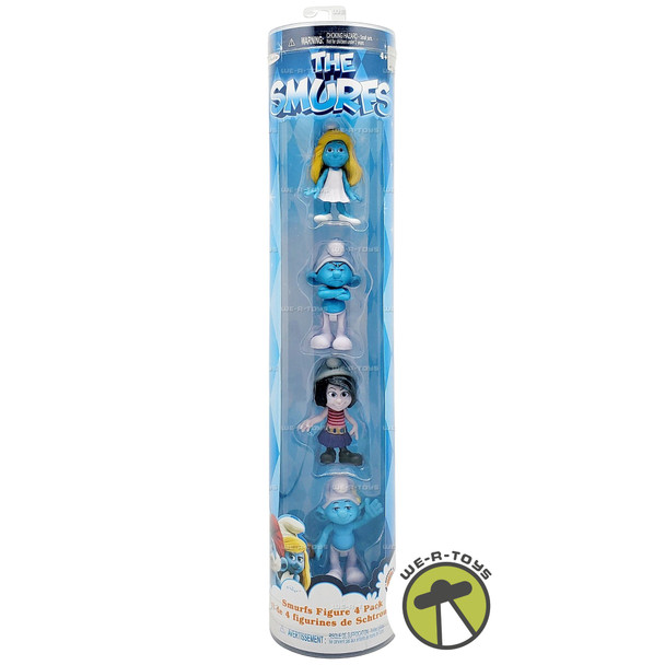 The Smurfs Smurfette Grouchy Vexy & Vanity Cylinder Action Figure 4 Pack 55865
