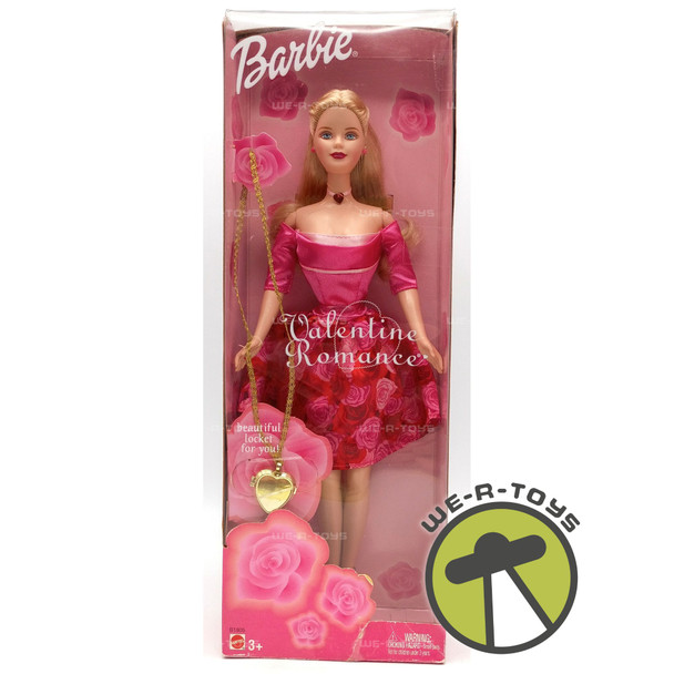 Valentine Romance Barbie Doll & Locket In Pink Fashion Dress 2003 Mattel #B1805