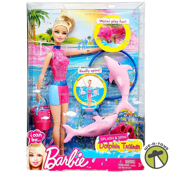 Barbie I Can Be... Splash and Spin Dolphin Trainer Doll 2012 Mattel X8380