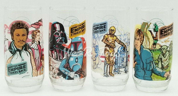 Star Wars The Empire Strikes Back Glasses Set of 4 Glass Cups Burger King Coke 2