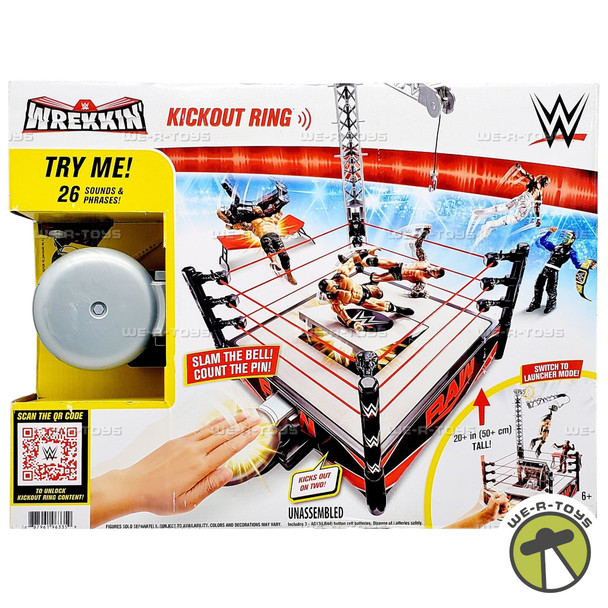 WWE Wrekkin' Kickout Ring Playset with Accessories 2021 Mattel GXV80