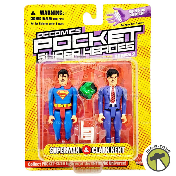 DC Comics Pocket Super Heroes Series 2 Superman & Clark Kent Action Figures