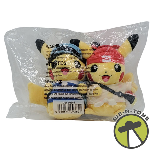 Pokémon Aloha Region Pikachu Duos 6" Plush Set of Two 2021 Nintendo 701-09382